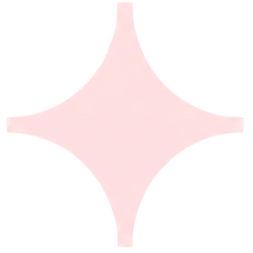 Étoile à quatre branches rose #FADADD, signature visuelle de l'agence BleuRose